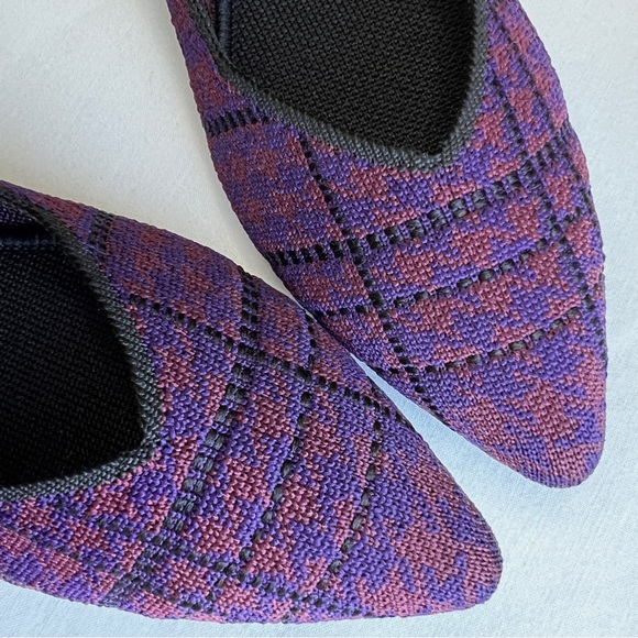 ROTHY’S: “The Point” in Cranberry Plaid, Size 9.5 NIB - Picture 3 of 14